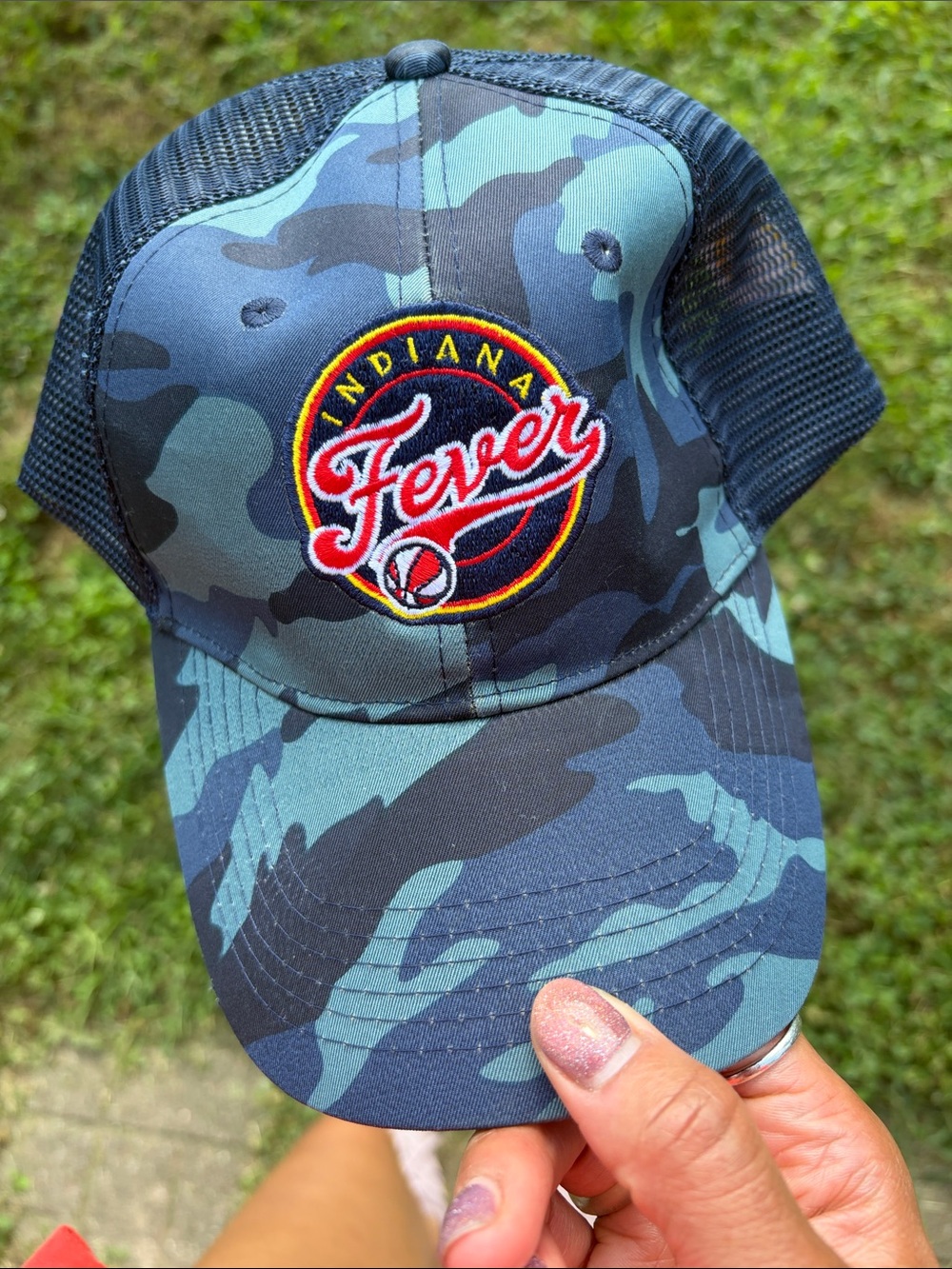 Indiana Fever Camouflage & Mesh Hat - Blue/Black/Red - New - Picture 3 of 6